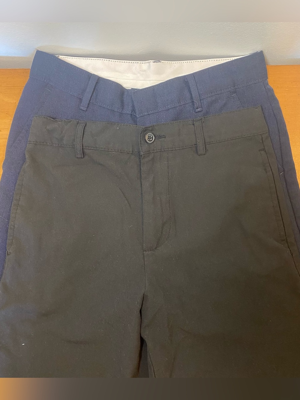 Boys Size 12 Dress Pants Black Navy Blue Cat & Jack Adjustable Waist Lot Of 2